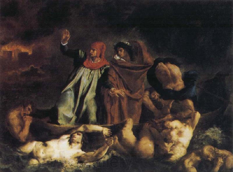 Eugene Delacroix The Bark of Dante Norge oil painting art